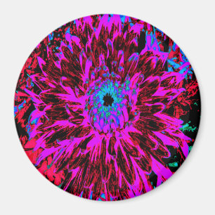 Dramatisches Crimson Red, Lila und Black Dahlia Magnet