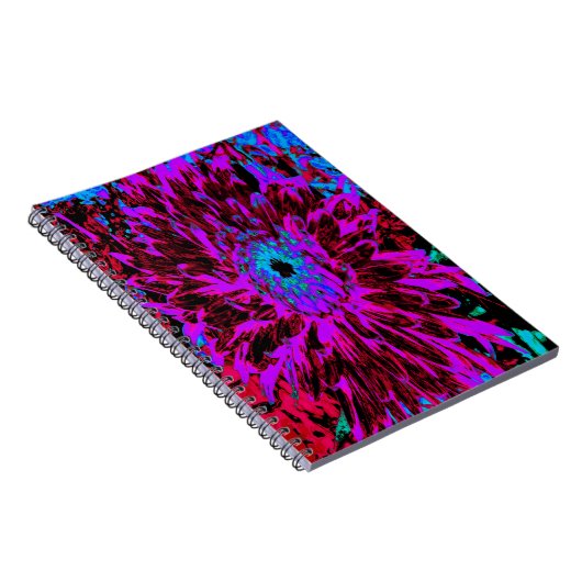 Dramatisches Crimson Red, Lila und Black Dahlia Notizblock (Rechte Seite)