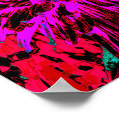 Dramatisches Crimson Red, Lila und Black Dahlia Poster (Ecke)
