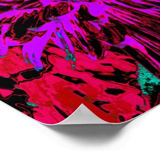 Dramatisches Crimson Red, Lila und Black Dahlia Poster (Ecke)