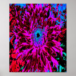 Dramatisches Crimson Red, Lila und Black Dahlia Poster