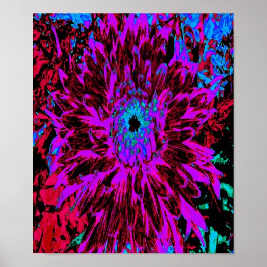 Dramatisches Crimson Red, Lila und Black Dahlia Poster (Vorne)