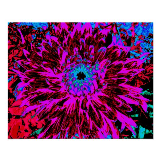 Dramatisches Crimson Red, Lila und Black Dahlia Poster (Vorderseite)