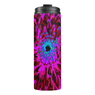 Dramatisches Crimson Red, Lila und Black Dahlia Thermosbecher