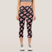 Dramatisches Daisy-Blume-Muster Capri Leggings (Vorderseite)