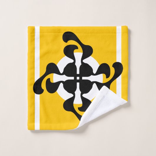 Dramatisches Doppelglas Q spiegelt moderne gelbe s Badhandtuch Set (Waschlappen)