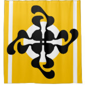 Dramatisches Doppelglas Q spiegelt moderne gelbe s Duschvorhang (Vorderseite)