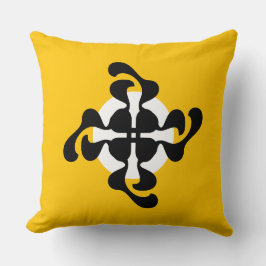 Dramatisches Doppelglas Q spiegelt moderne gelbe s Kissen