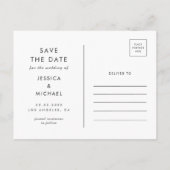 Dramatisches Drehbuch 4 FotoCollage Save the Date Postkarte (Rückseite)