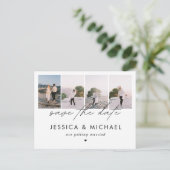 Dramatisches Drehbuch 4 FotoCollage Save the Date Postkarte (Stehend Vorderseite)