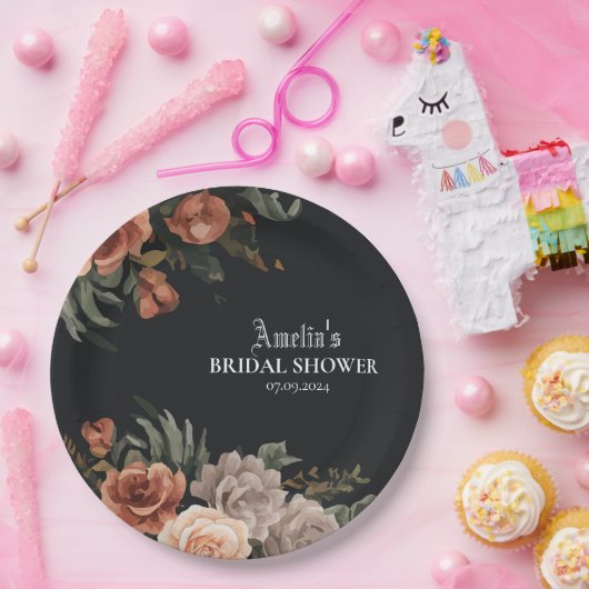 Dramatisches, dunkles, launisches, gotisches Vinta Pappteller (Party)