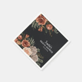 Dramatisches, dunkles, Vintages Fall-Brautparty Serviette (Ecke)