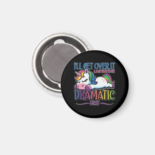 Dramatisches Einhorn Magnet (Vorderseite/Rückseite)