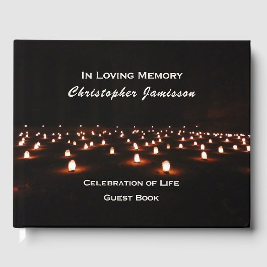 Dramatisches Feld der Kerzen, Feier des Lebens Gästebuch (Vorderseite)