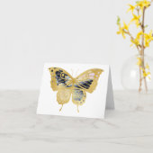 Dramatisches Gold Butterfly BLANK Karte (Gelbe Blume)