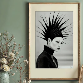 Dramatisches Headpiece: Avantgarde Monochrome Port Poster