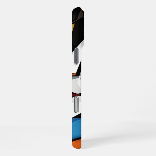 Dramatisches kubistisches Abstraktes Kunstdesign iPhone Hülle (Rechte Seite)