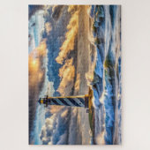 Dramatisches Leuchtturm Seascape mit Sturmwellen Puzzle (Vertikal)