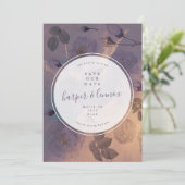 Dramatisches Lila Foto Save The Date (Stehend Vorderseite)