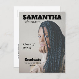 Dramatisches Magazine Stylesgraduierungsparty Ankündigungspostkarte