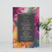 Dramatisches mehrfarbiges Hochzeitsprogramm für Bl (Stehend Vorderseite)