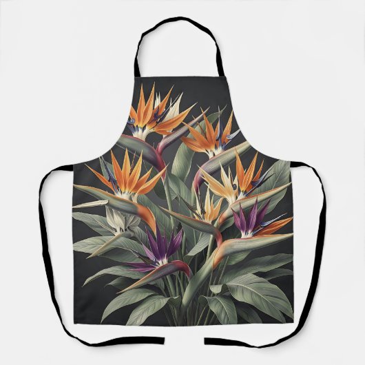 Dramatisches Paradiesvogel-Tropenbouquet Schürze (Vorderseite)