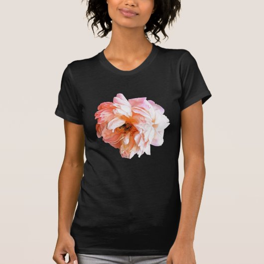 Dramatisches Pinky Peach Peony T-Shirt (Vorderseite)