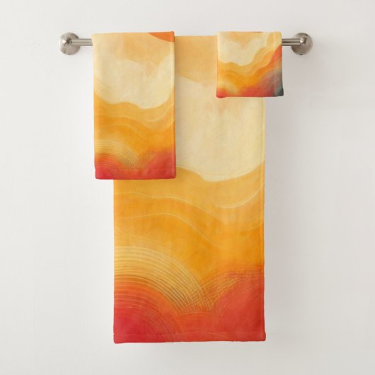 Dramatisches Rotes Sonnenbild Badhandtuch Set (Insitu)