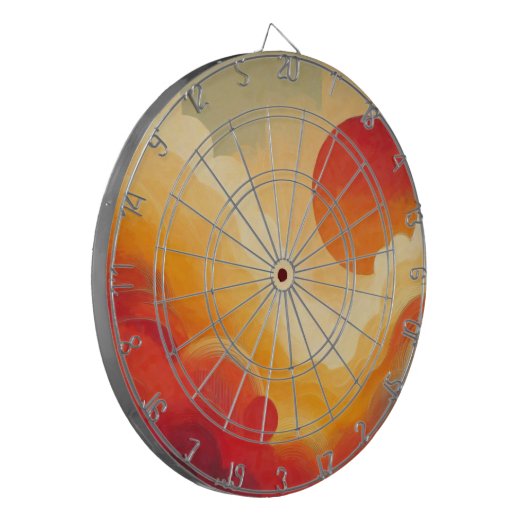 Dramatisches Rotes Sonnenbild Dartscheibe (Vorderseite Links)