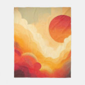 Dramatisches Rotes Sonnenbild Fleecedecke (Vorderseite)