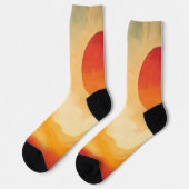 Dramatisches Rotes Sonnenbild Socken (Linkes Detail)