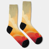Dramatisches Rotes Sonnenbild Socken (Rechts)