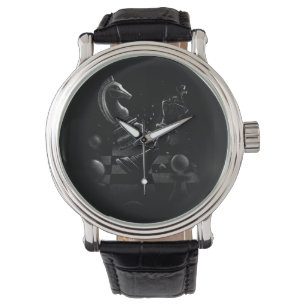 Dramatisches Schach-Monochrom Armbanduhr
