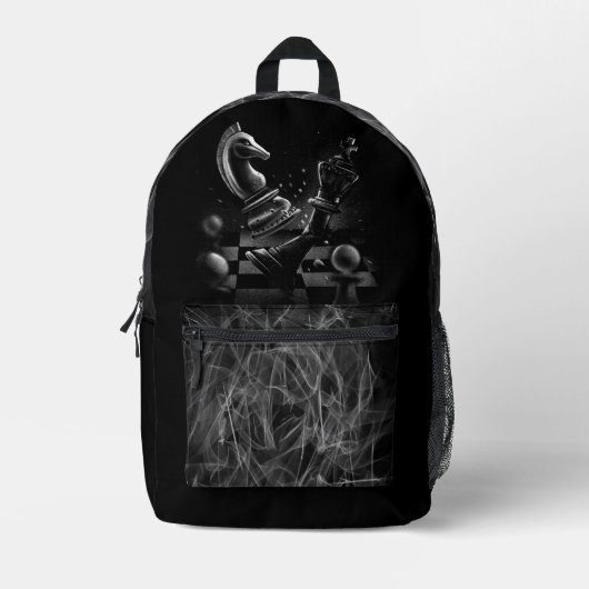 Dramatisches Schach-Monochrom Bedruckter Rucksack (Vorderseite)