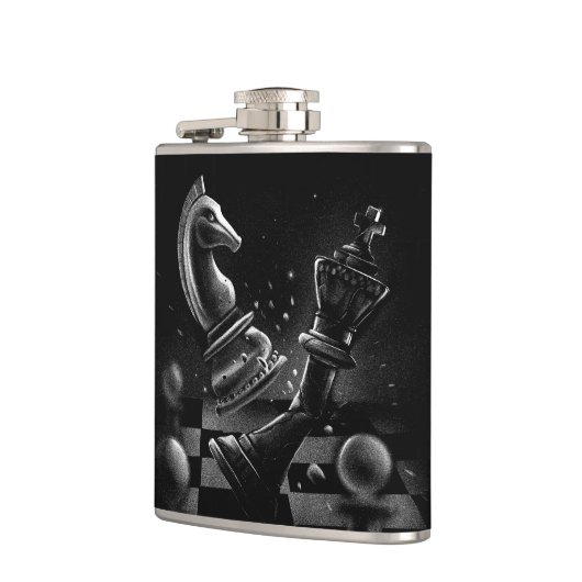 Dramatisches Schach-Monochrom Flachmann (Links)