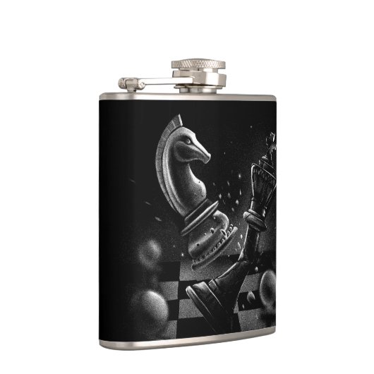 Dramatisches Schach-Monochrom Flachmann (Rechts)