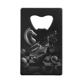 Dramatisches Schach-Monochrom Geldbeutel Flaschenöffner (Vorderseite)