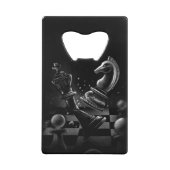 Dramatisches Schach-Monochrom Geldbeutel Flaschenöffner (Rückseite)