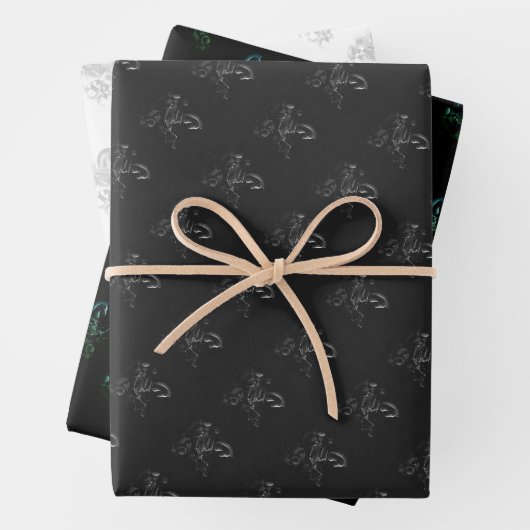 Dramatisches Schach-Monochrom Geschenkpapier Set (Beispiel)