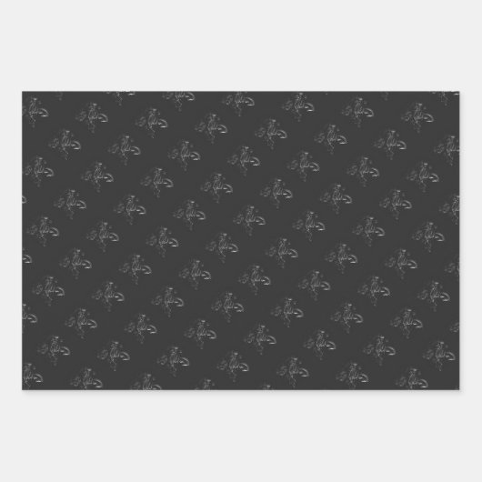 Dramatisches Schach-Monochrom Geschenkpapier Set (Vorderseite)