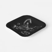 Dramatisches Schach-Monochrom Pappteller (Gewinkelt)