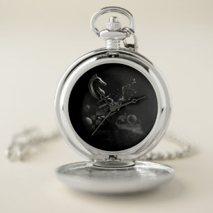Dramatisches Schach-Monochrom Taschenuhr