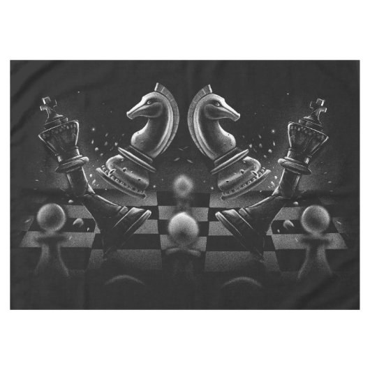Dramatisches Schach-Monochrom Tischdecke (Vorderseite (Horizontal))