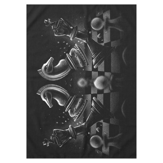Dramatisches Schach-Monochrom Tischdecke (Vorderseite)
