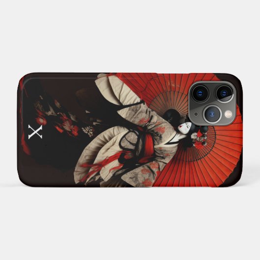 Dramatisches Schwarz-Rot-Kabuki-Theater Case-Mate iPhone Hülle (Rückseite (Horizontal))