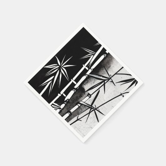 Dramatisches Schwarz-Weiß-Bambus Serviette (Ecke)