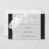 Dramatisches Schwarz-Weiß-Orchid-Matching-UAWG RSVP Karte (Rückseite)