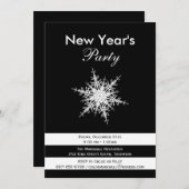 Dramatisches Schwarz-Weiß-Party zum Silvesterfest Einladung (Vorne/Hinten)