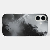 Dramatisches Schwarz-Weiß-Tapete Case-Mate iPhone Hülle (Rückseite (Horizontal))