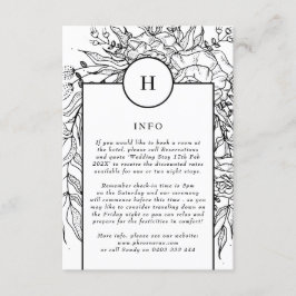 Dramatisches Schwarzes Monogramm-Wraath Begleitkarte